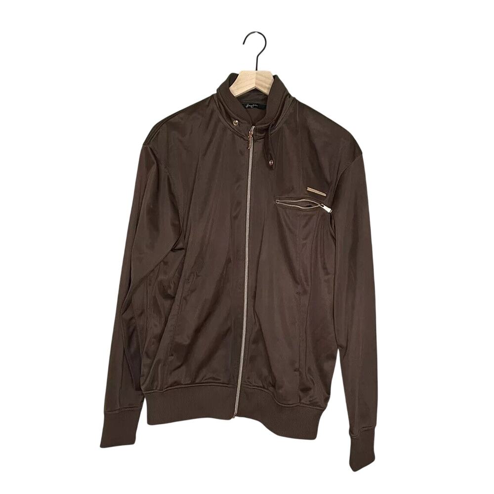 Sean John Lightweight Jacket Brown Rise Gold Hardware Size L See Pics